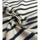 Tissu jersey marinière - Crème Navy