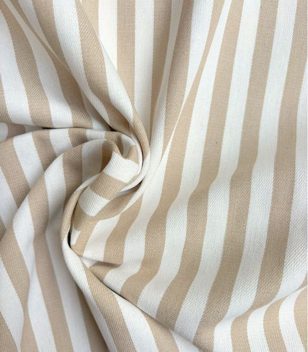 Tissu jean rayé - Beige