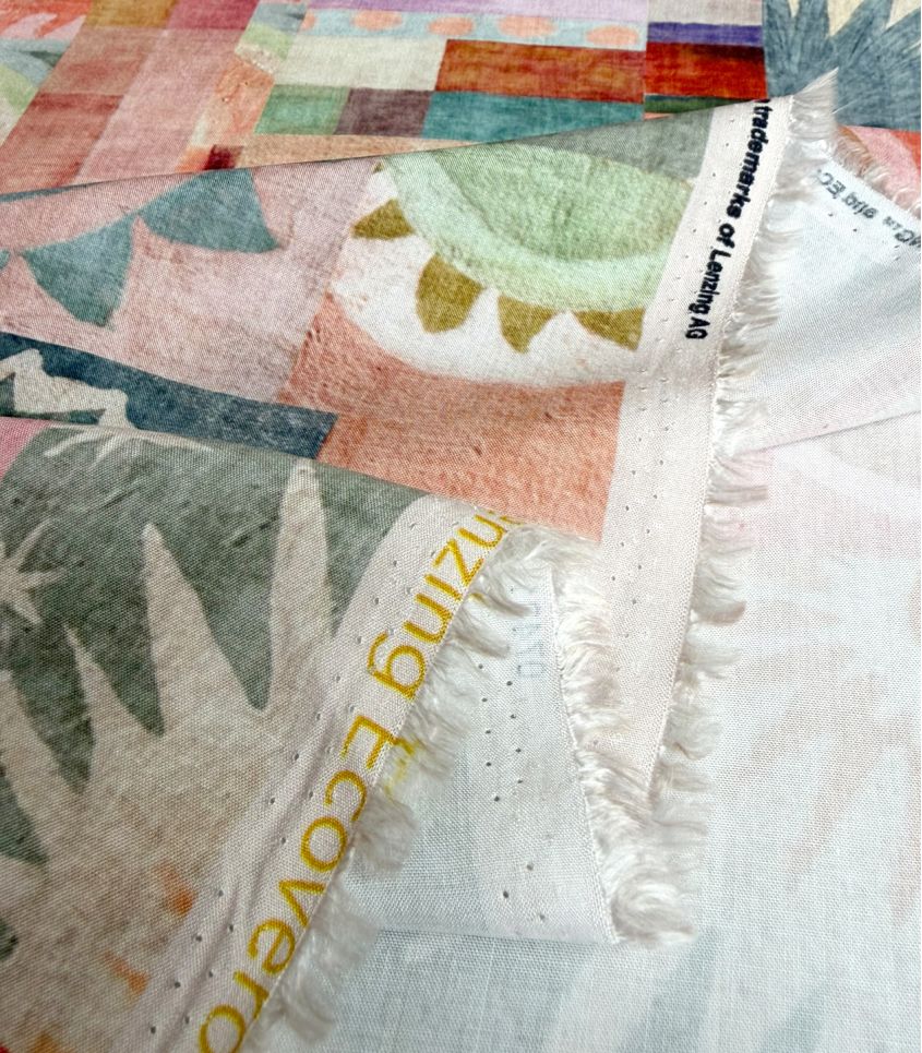 Tissu viscose - Mosaïque céleste Tissu viscose - Mosaïque céleste