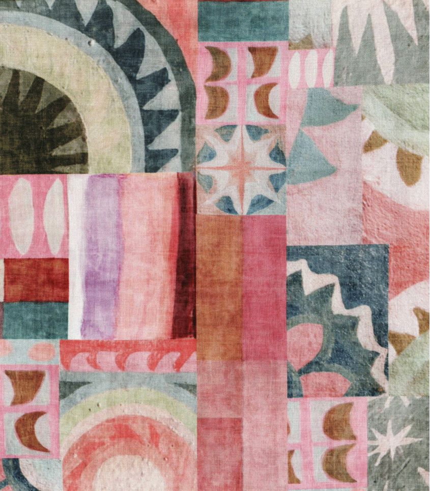 Tissu viscose - Mosaïque céleste Tissu viscose - Mosaïque céleste