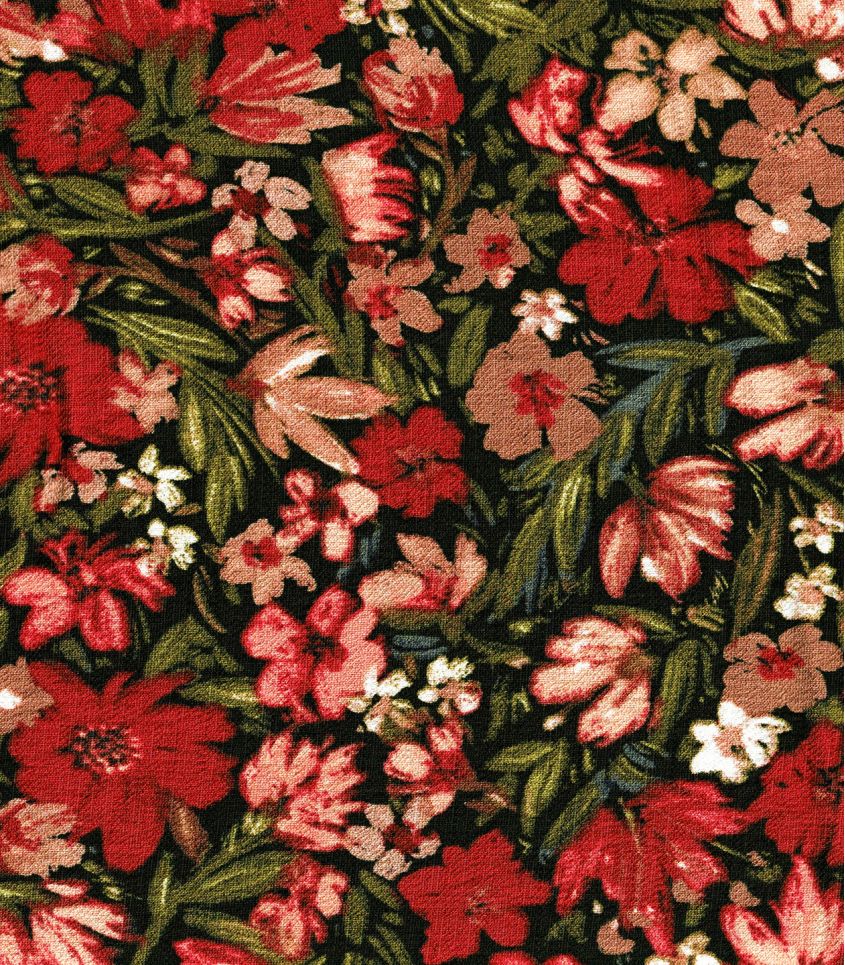 Tissu crêpe viscose - Cosmos bordeaux Tissu crêpe viscose - Cosmos bordeaux
