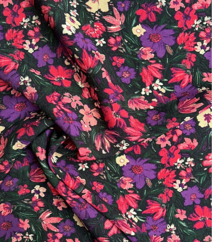 Tissu crêpe viscose - Cosmos purple