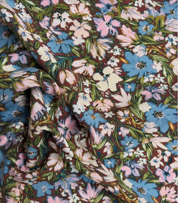 Tissu crêpe viscose - Cosmos toffee