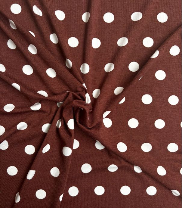 Jersey viscose Pois Rétro – Toffee