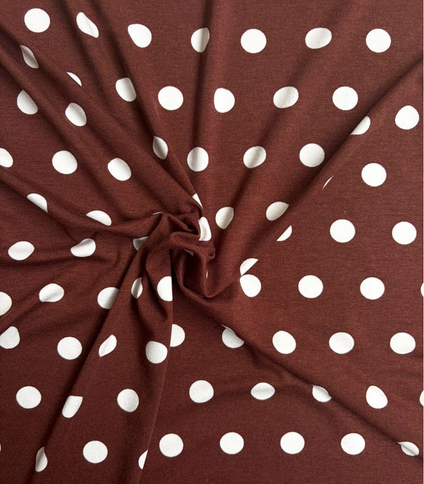 Jersey viscose Pois Rétro – Toffee