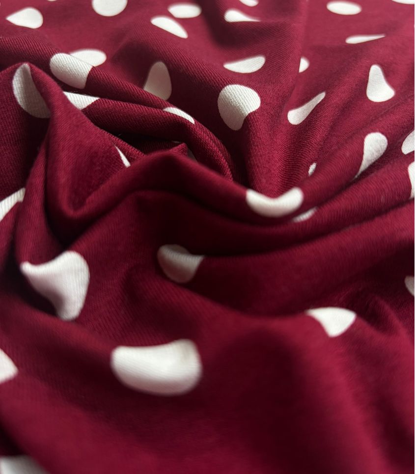 Jersey viscose Pois Rétro – Bordeaux Jersey viscose Pois Rétro – Bordeaux
