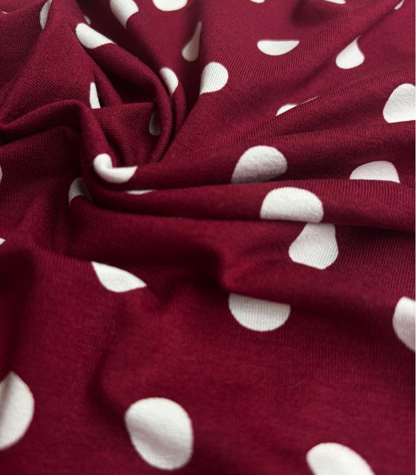 Jersey viscose Pois Rétro – Bordeaux Jersey viscose Pois Rétro – Bordeaux