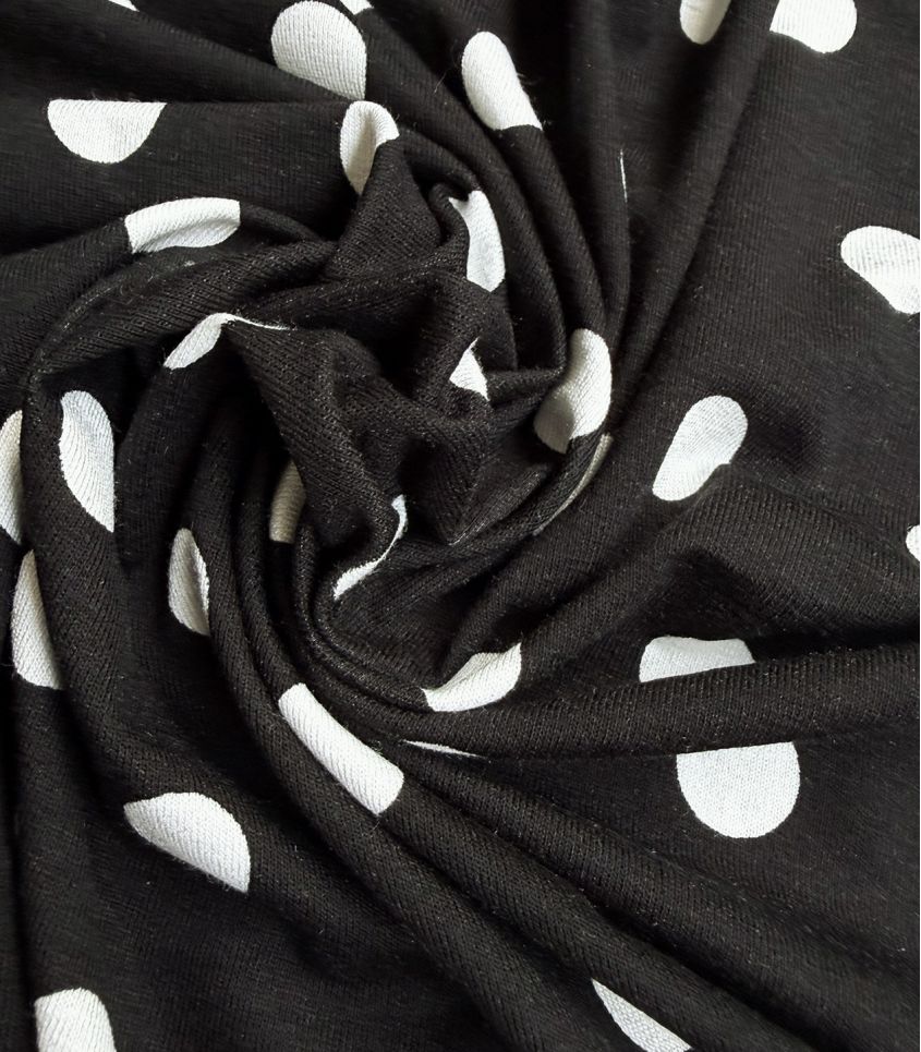 Jersey viscose Pois Rétro – Noir Jersey viscose Pois Rétro – Noir