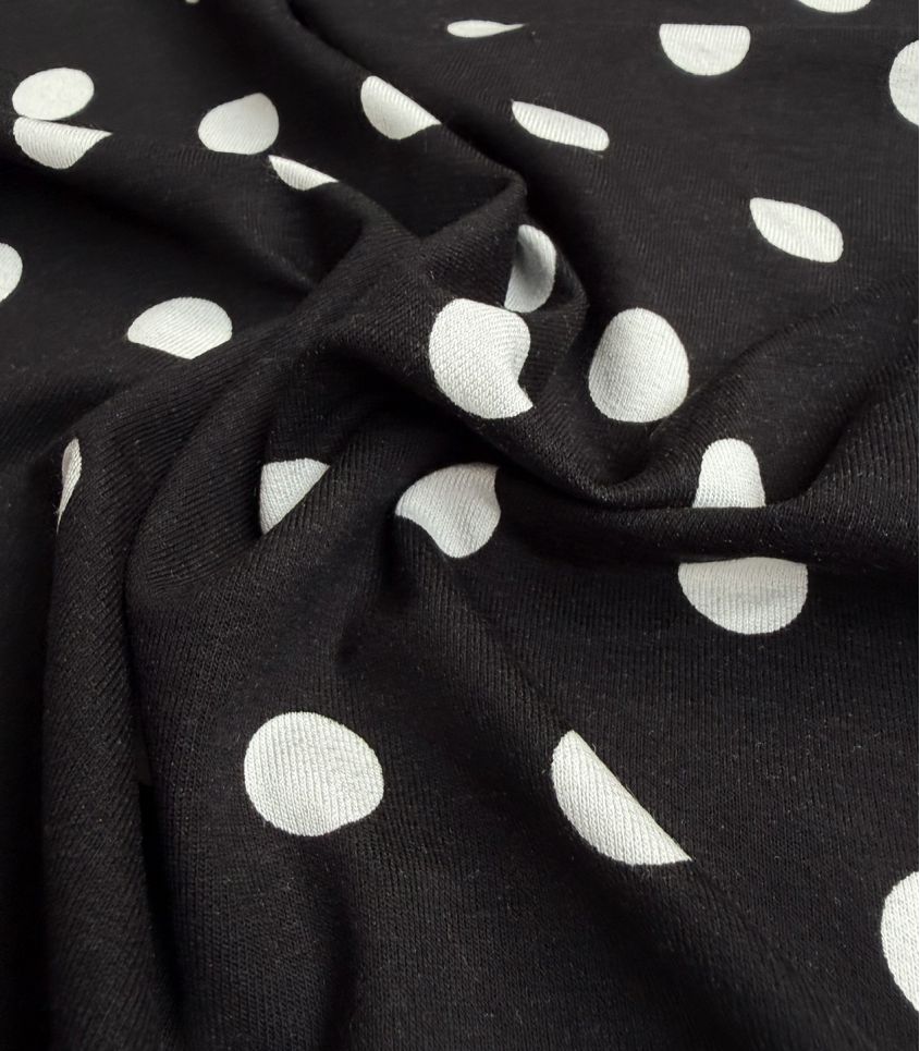 Jersey viscose Pois Rétro – Noir Jersey viscose Pois Rétro – Noir