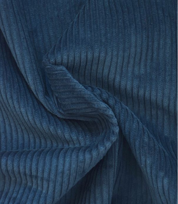 Tissu velours grosses côtes - Cobalt