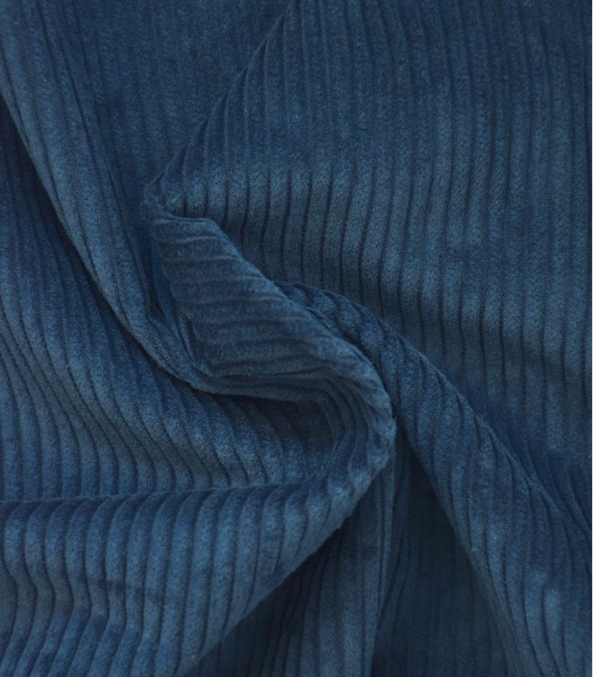 Tissu velours grosses côtes - Cobalt