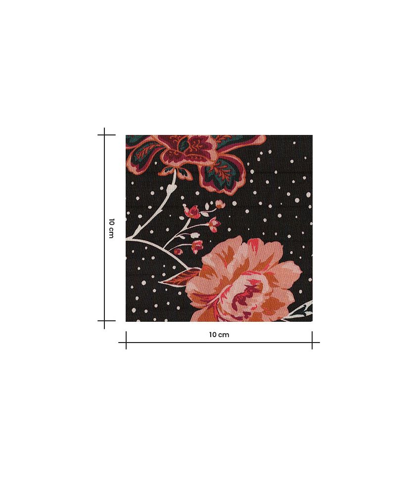 Tissu viscose Fleurs Indiennes - Sépia Tissu viscose Fleurs Indiennes - Sépia