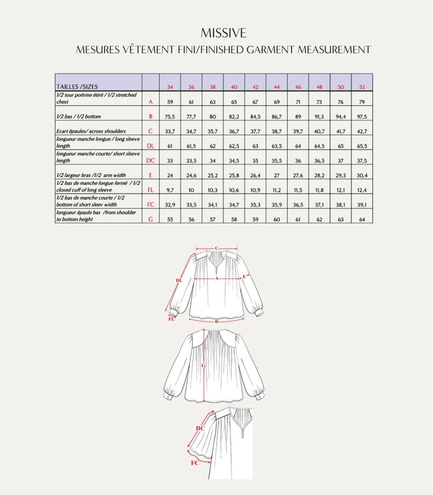 Maison Fauve - Patron Blouse Missive Maison Fauve - Patron Blouse Missive