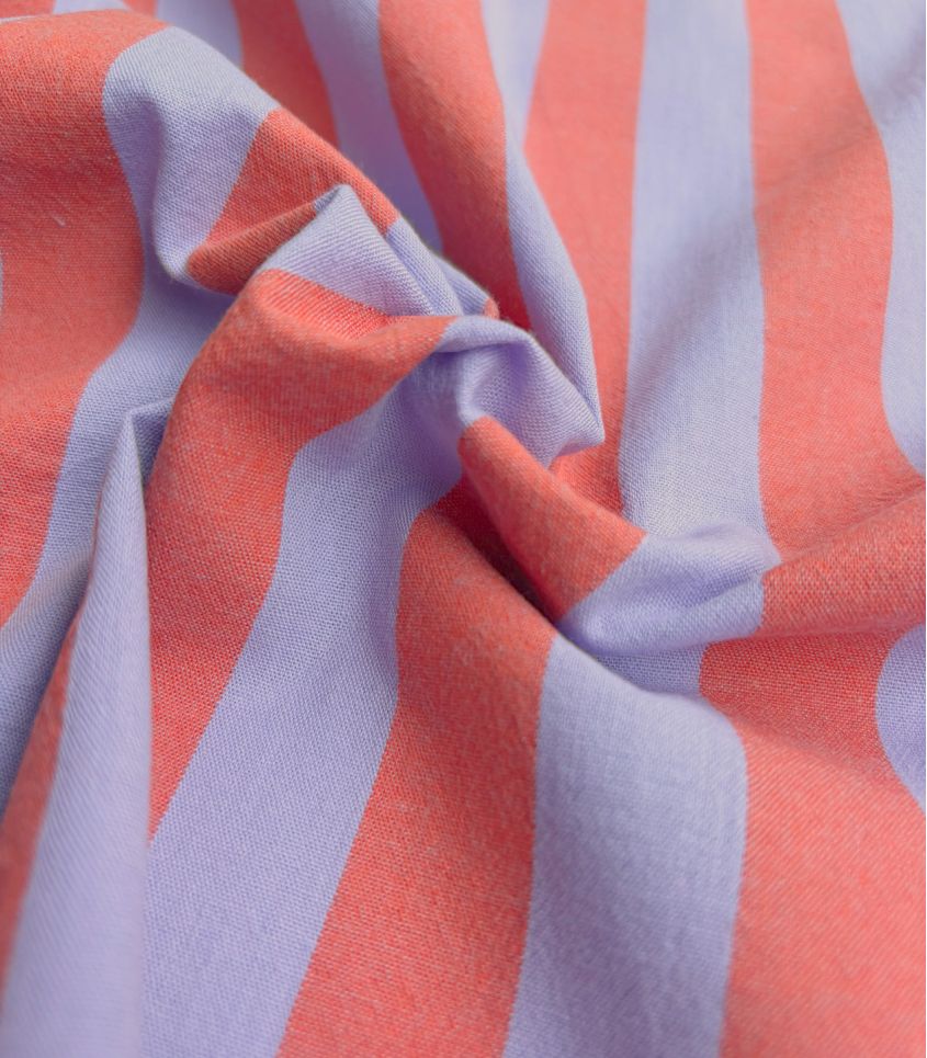 Tissu coton lavé - Rayures Lilac Red Tissu coton lavé - Rayures Lilac Red