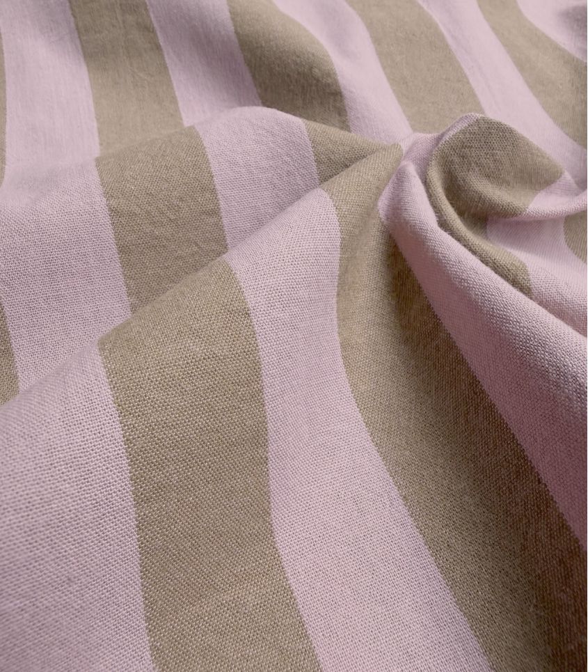 Tissu coton lavé - Rayures Rose Thé Tissu coton lavé - Rayures Rose Thé