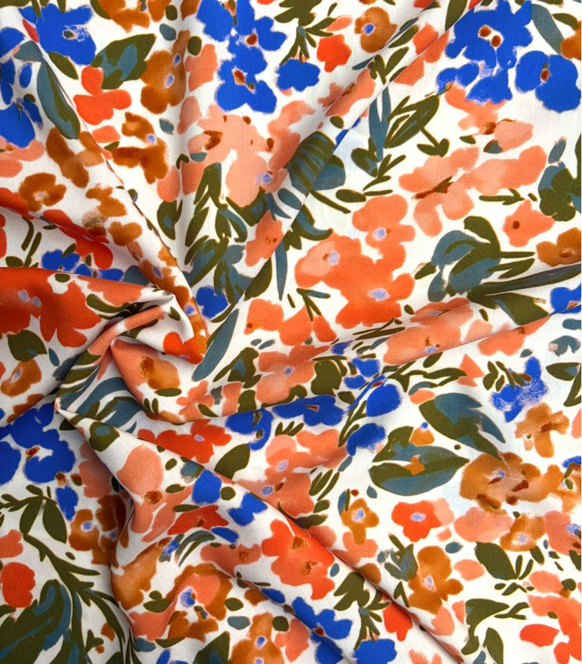 Tissu viscose - Fleurs vagabondes