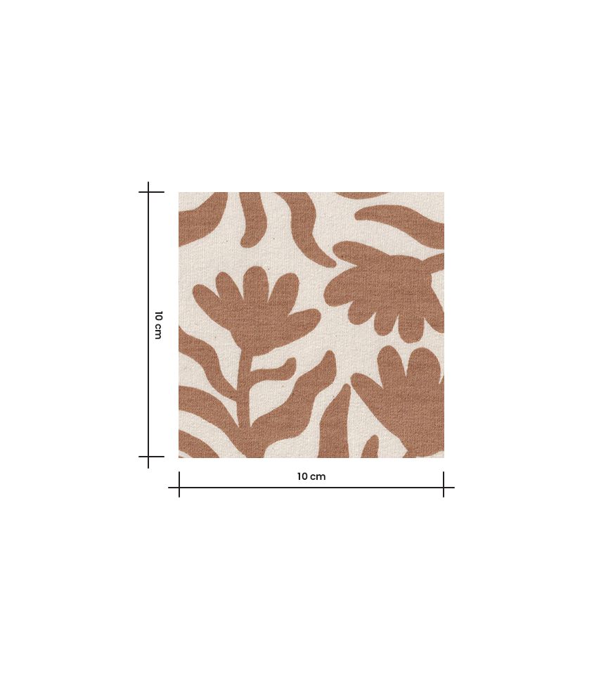 Tissu French terry - Fleurs Sauvages Moka Tissu French terry - Fleurs Sauvages Moka