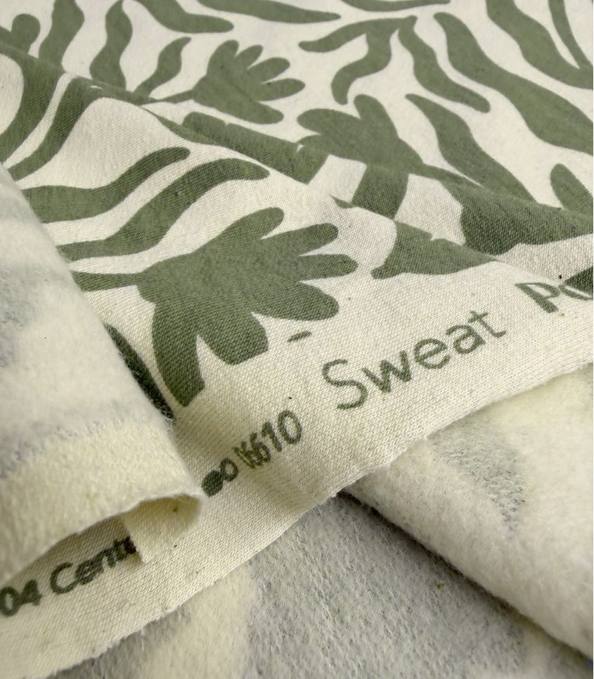 Tissu French terry - Fleurs Sauvages Sauge Tissu French terry - Fleurs Sauvages Sauge