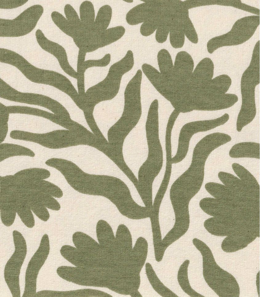 Tissu French terry - Fleurs Sauvages Sauge Tissu French terry - Fleurs Sauvages Sauge