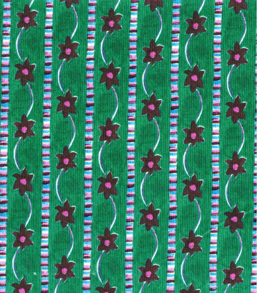 Tissu velours milleraies - Farandole Vert Tissu velours milleraies - Farandole Vert