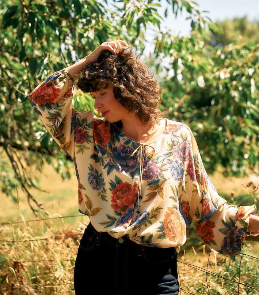 Tissu viscose tramée - Fleur d'Antan Tissu viscose tramée - Fleur d'Antan