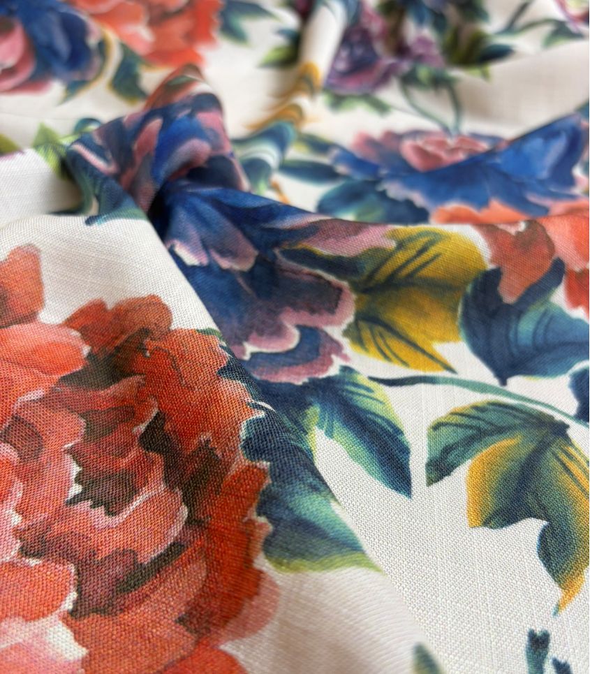 Tissu viscose tramée - Fleur d'Antan Tissu viscose tramée - Fleur d'Antan