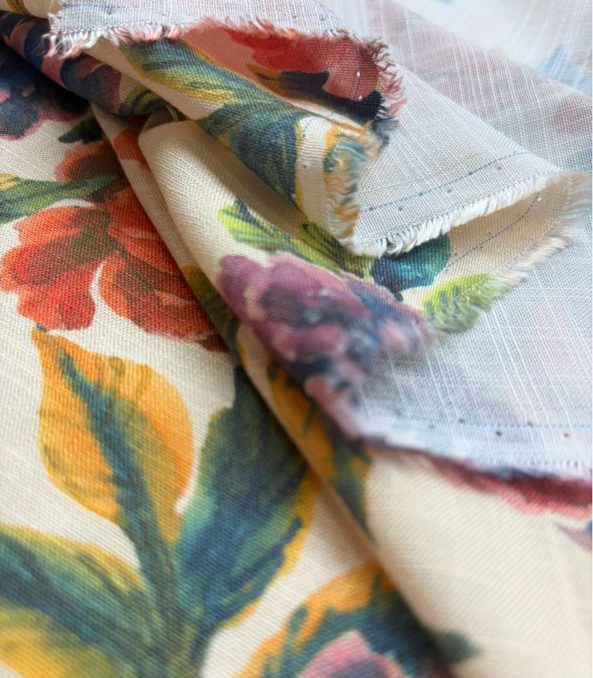 Tissu viscose tramée - Fleur d'Antan Tissu viscose tramée - Fleur d'Antan