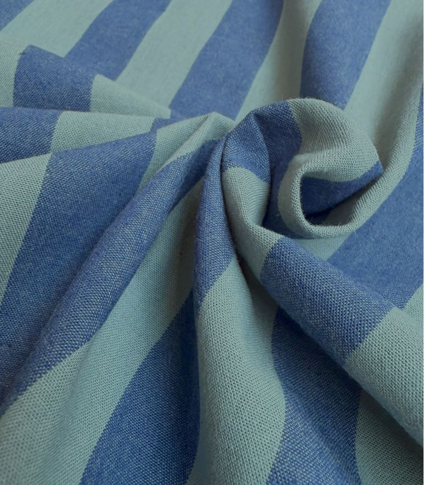 Tissu coton lavé - Rayures Mineralblue Tissu coton lavé - Rayures Mineralblue