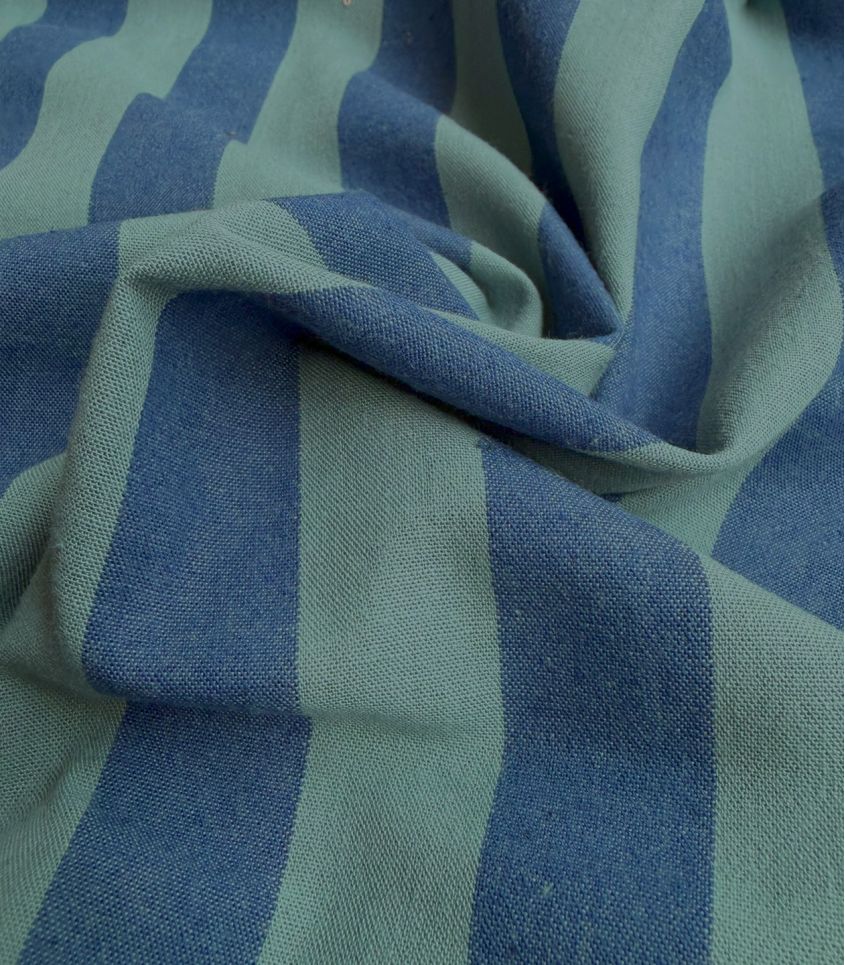 Tissu coton lavé - Rayures Mineralblue Tissu coton lavé - Rayures Mineralblue