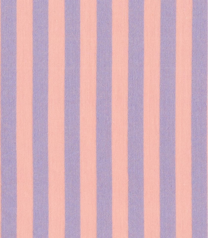 Tissu coton lavé - Rayures Lilas Peach Tissu coton lavé - Rayures Lilas Peach