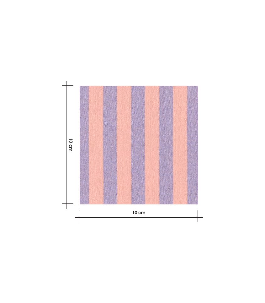 Tissu coton lavé - Rayures Lilas Peach Tissu coton lavé - Rayures Lilas Peach