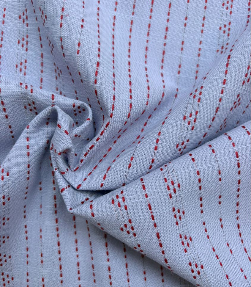 Tissu coton brodé - Pointillé Lavande