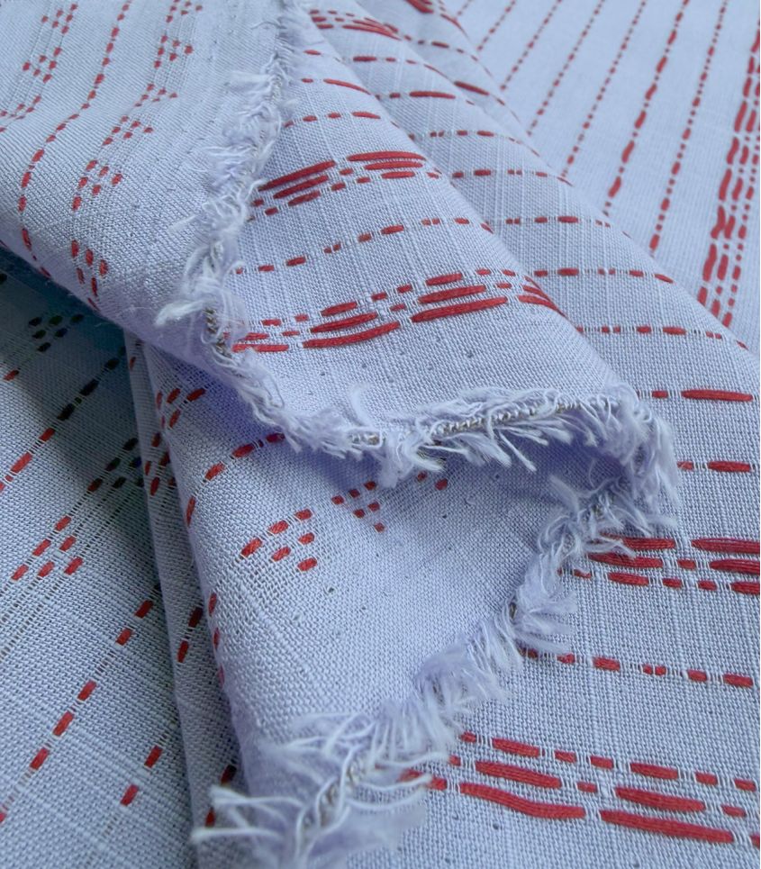 Tissu coton brodé - Pointillé Lavande Tissu coton brodé - Pointillé Lavande