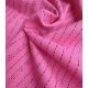 Tissu coton brodé - Pointillé Rose