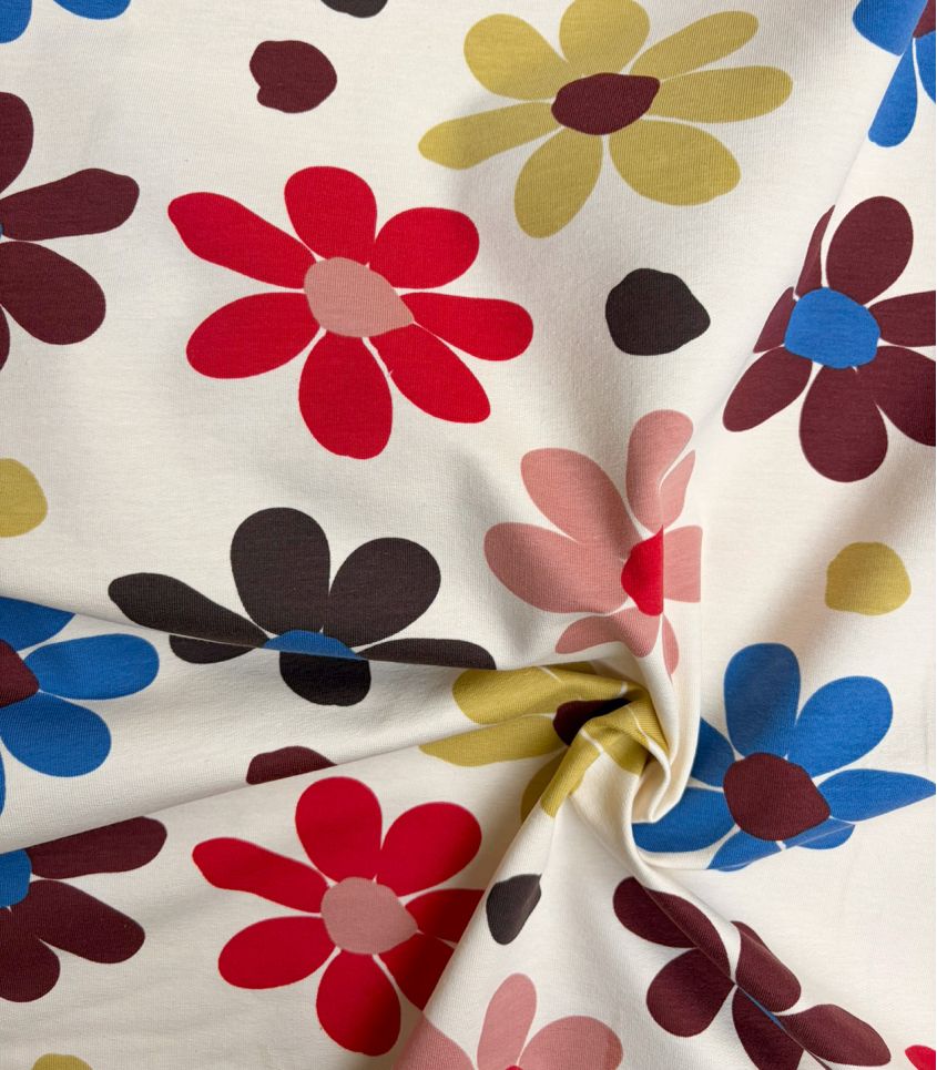 Tissu French terry - Marguerite Pop