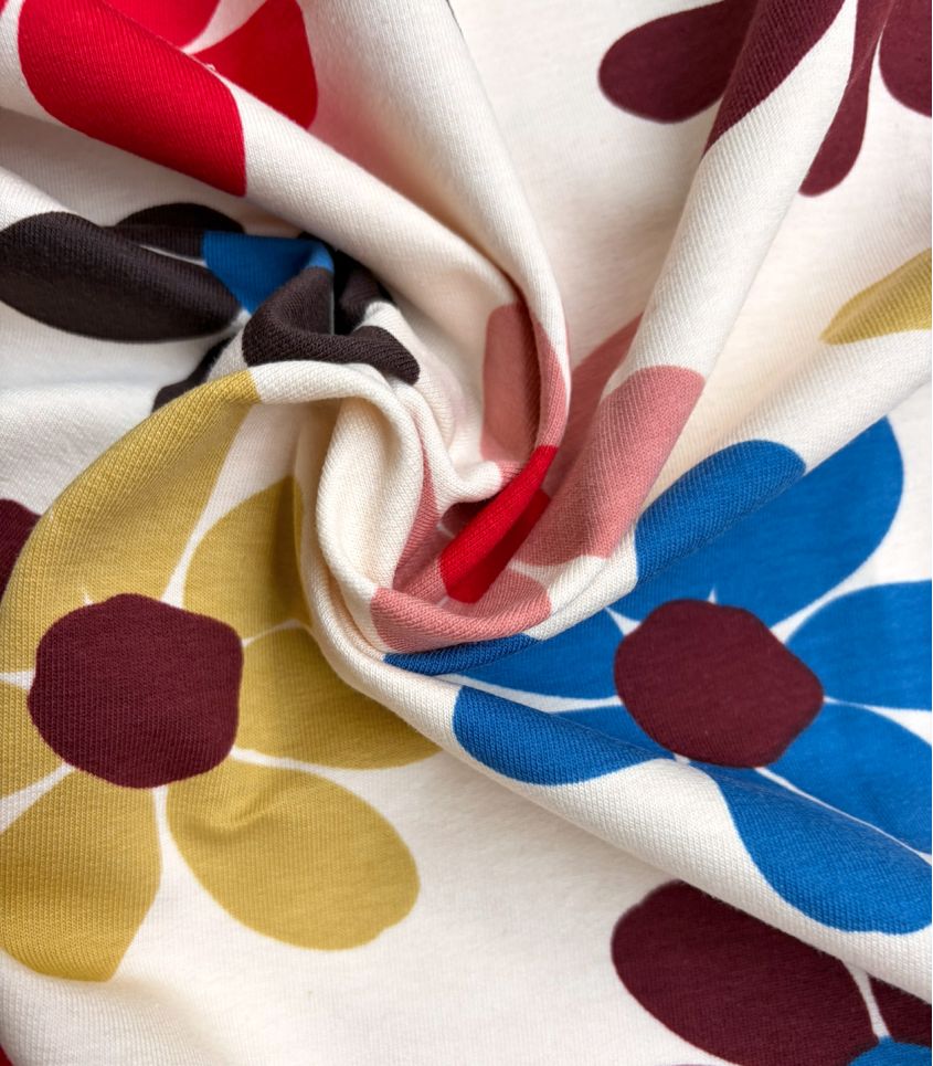 Tissu French terry - Marguerite Pop Tissu French terry - Marguerite Pop