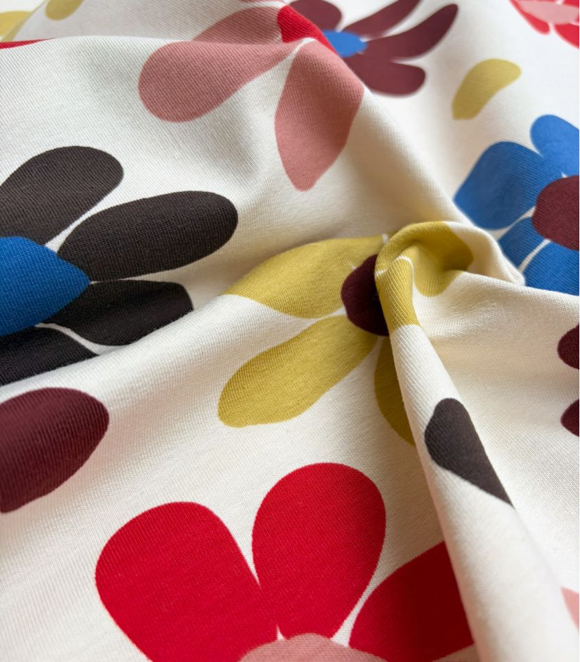 Tissu French terry - Marguerite Pop Tissu French terry - Marguerite Pop