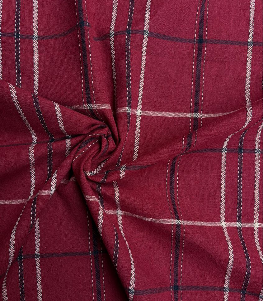 Tissu - Carreaux Heritage bordeaux