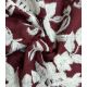 Tissu brodé - Fleurs d'hiver bordeaux