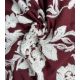 Tissu brodé - Fleurs d'hiver bordeaux
