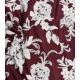 Tissu brodé - Fleurs d'hiver bordeaux
