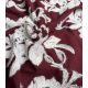 Tissu brodé - Fleurs d'hiver bordeaux