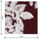 Tissu brodé - Fleurs d'hiver bordeaux