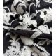 Tissu brodé - Fleurs d'hiver noir