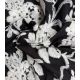 Tissu brodé - Fleurs d'hiver noir