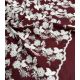 Tissu brodé Fleurs d'hiver - Feston bordeaux