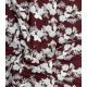 Tissu brodé Fleurs d'hiver - Feston bordeaux