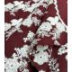Tissu brodé Fleurs d'hiver - Feston bordeaux