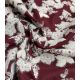 Tissu brodé Fleurs d'hiver - Feston bordeaux