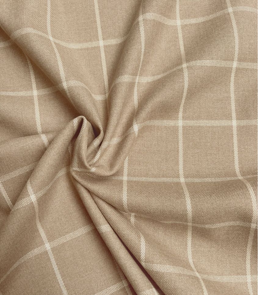 Tissu à carreaux - Beige / Crème